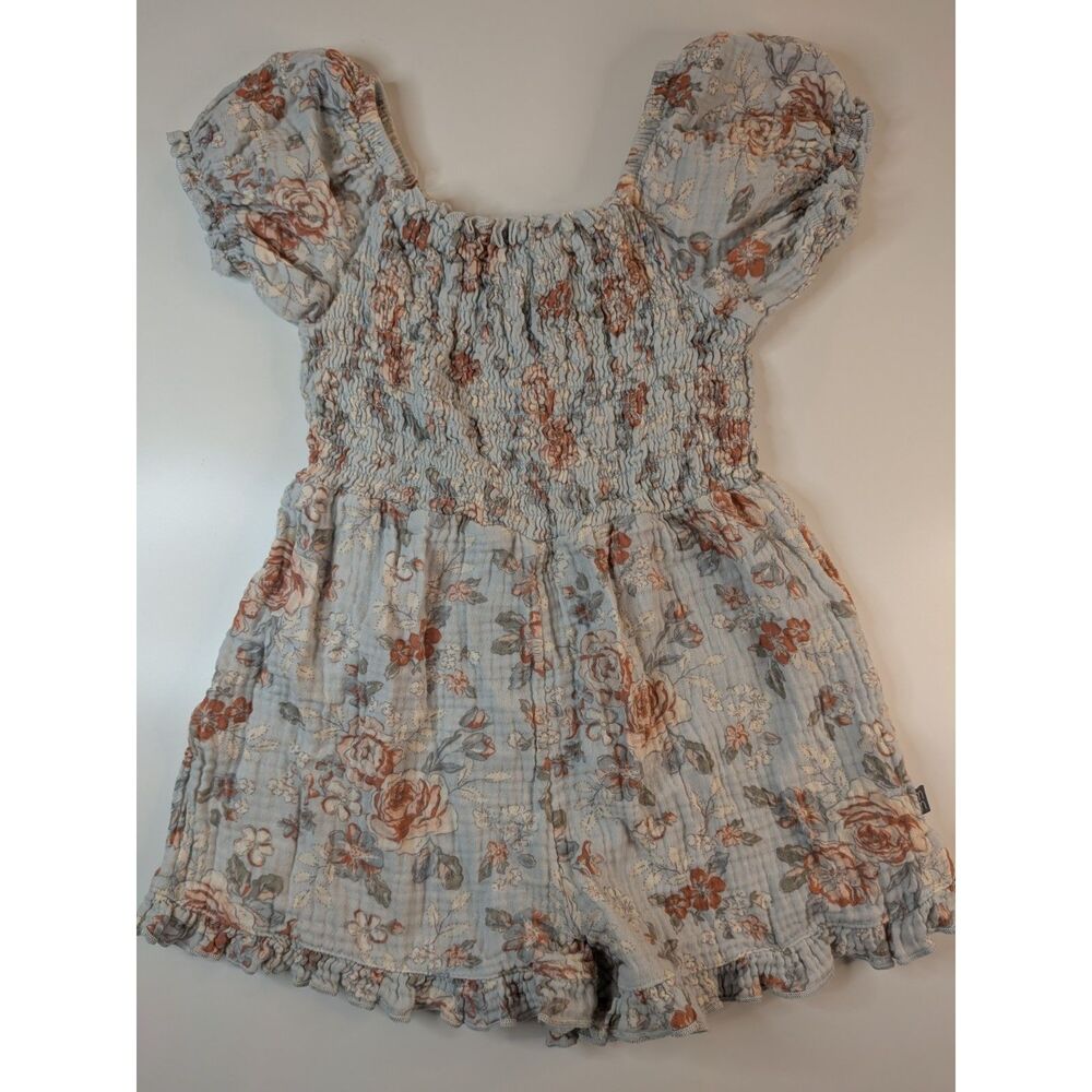 Modern Moments Girls Size 5 Blue Floral Smocked Romper